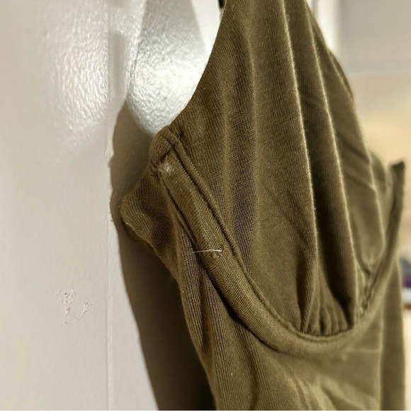 Jonathan Simkhai Iris Jersey‎ Underwire Cutout Midi Dress in Forest Floor sz S - Picture 4 of 7